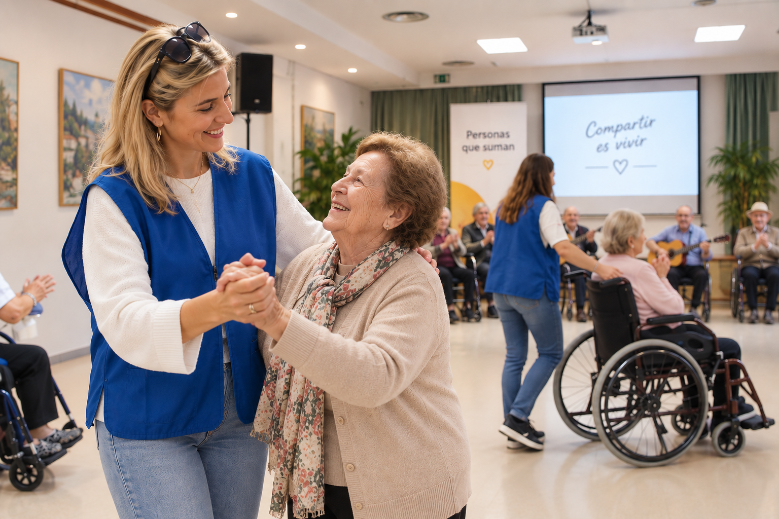 Estudiantes de español haciendo voluntariado en Málaga